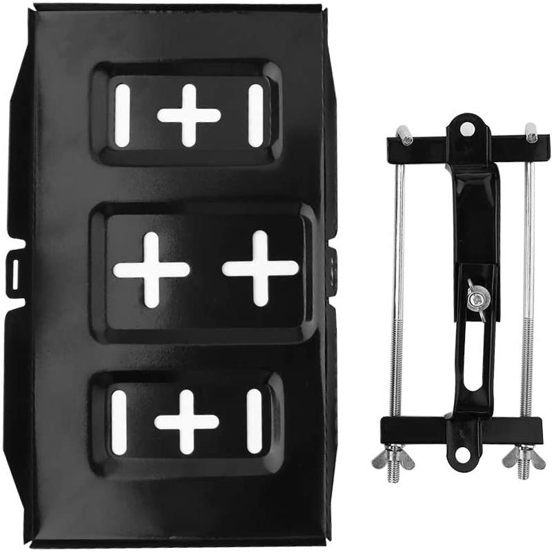 Car Battery Tray Kit 27cm Rack Black Stable Holder Adjustable Bracket Down Clamp Marine Durable Universal Auto Accessories Set