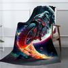 Astronaut Riding Motorcycle Blanket For All Season Cozy Warm Soft Blanket For Travelling