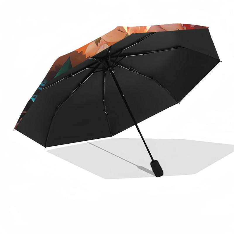 1pc Outdoor Umbrella with My Hero Academia Print - Automatic Opening/Closing, Portable 3-Fold Design, 8-Bone Iron Frame - Perfect Gift for Fans,