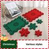 12pcs Christmas Tableware Mat Snowflake Shaped Felt Cup Mat AntiSkid Table Placemat Kitchen Food Bowl Mat Cushion for Home Table