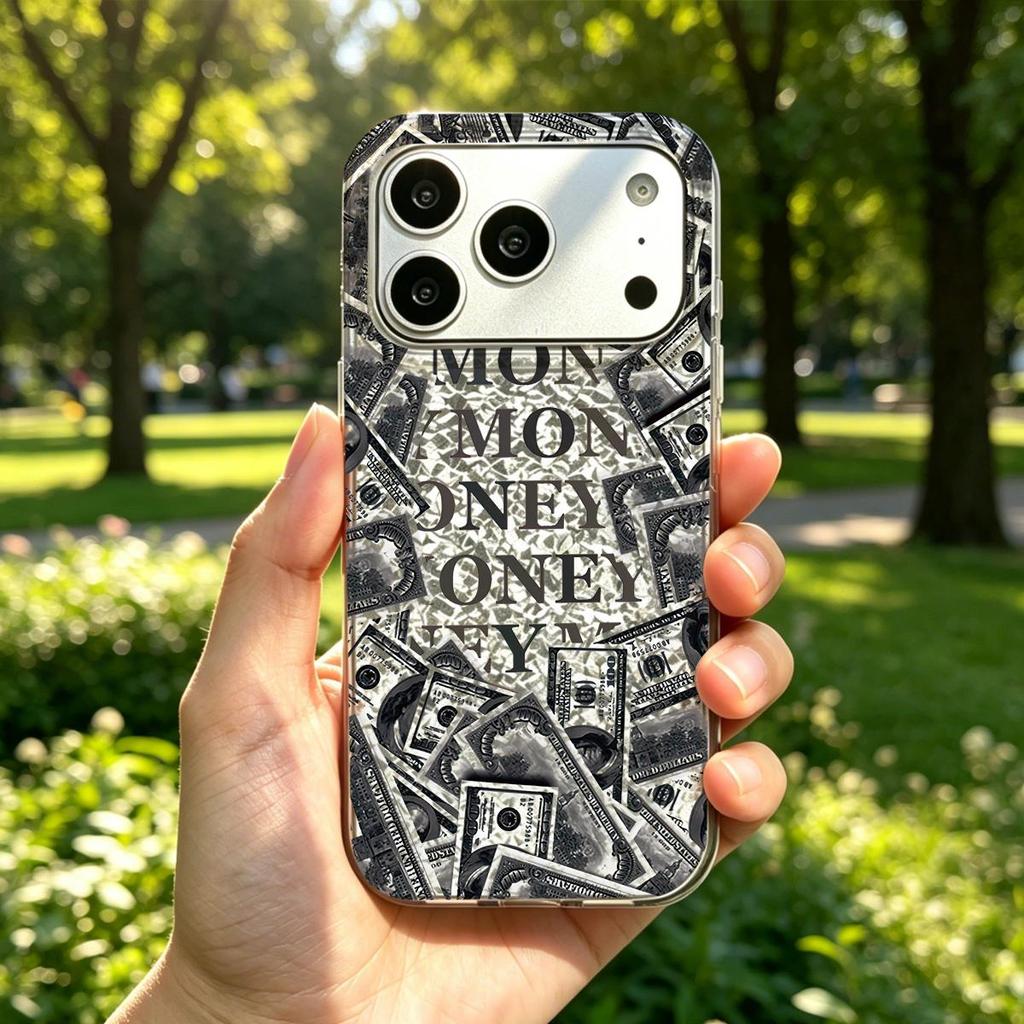 Acrylic Back TPU Bumper for Iphone XS Max 18 Pro Max 11 XR 15 13 12 17 Pro 16 Plus Air 14 Black Heart Shapes Hone Case Shockproof Cover