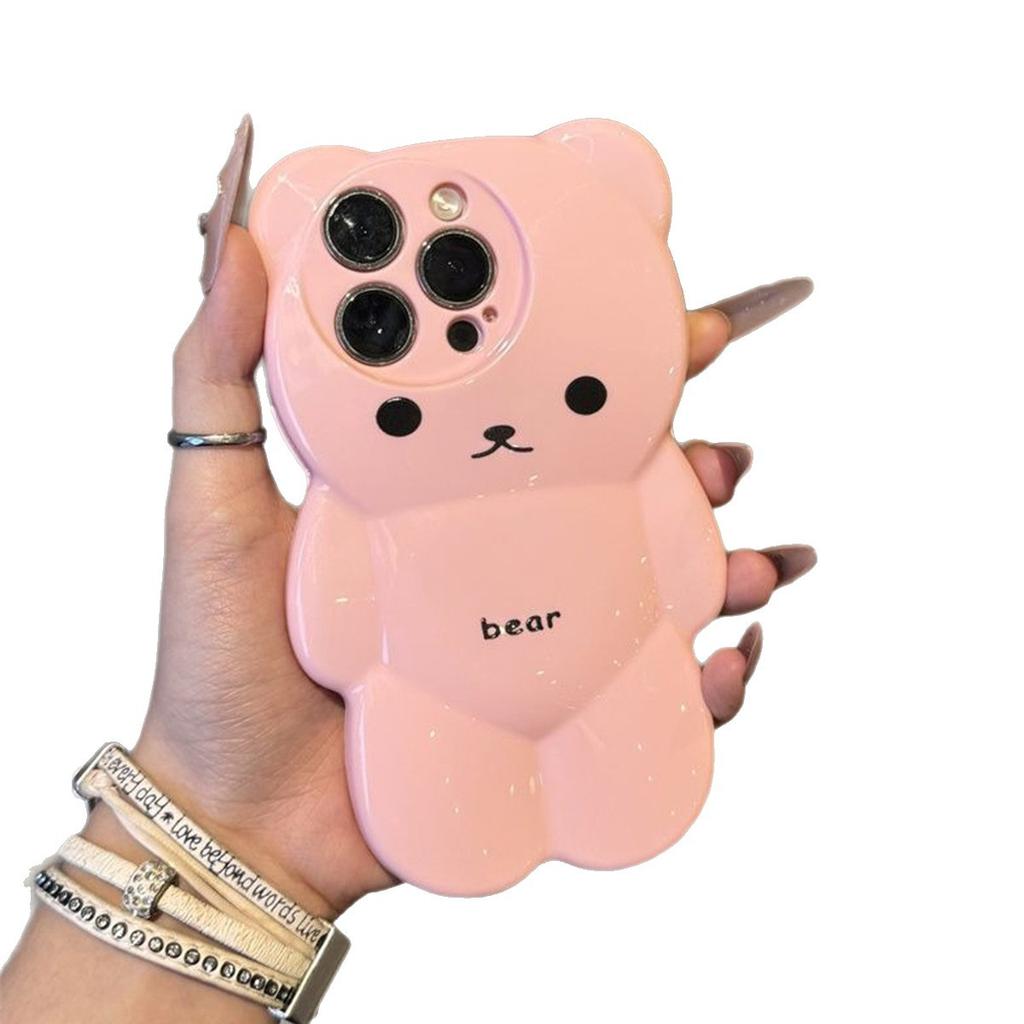 Cartoon Bear Shell Airbag Anti-fall Fashion Cute Skin Feel Small Fresh Ins Style Protective Cover Trendy Girls Mobile Phone Case