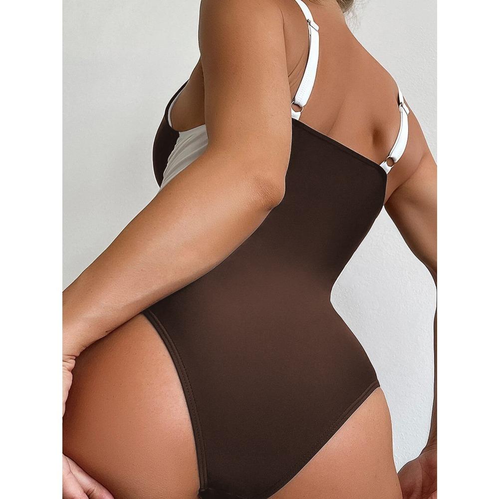 Kvinner One Piece Mote Sexy badedrakt med høy midje Kvinners tynn og konservativ badedrakt i stor størrelse Strand Badetøy Bikini ved sjøen