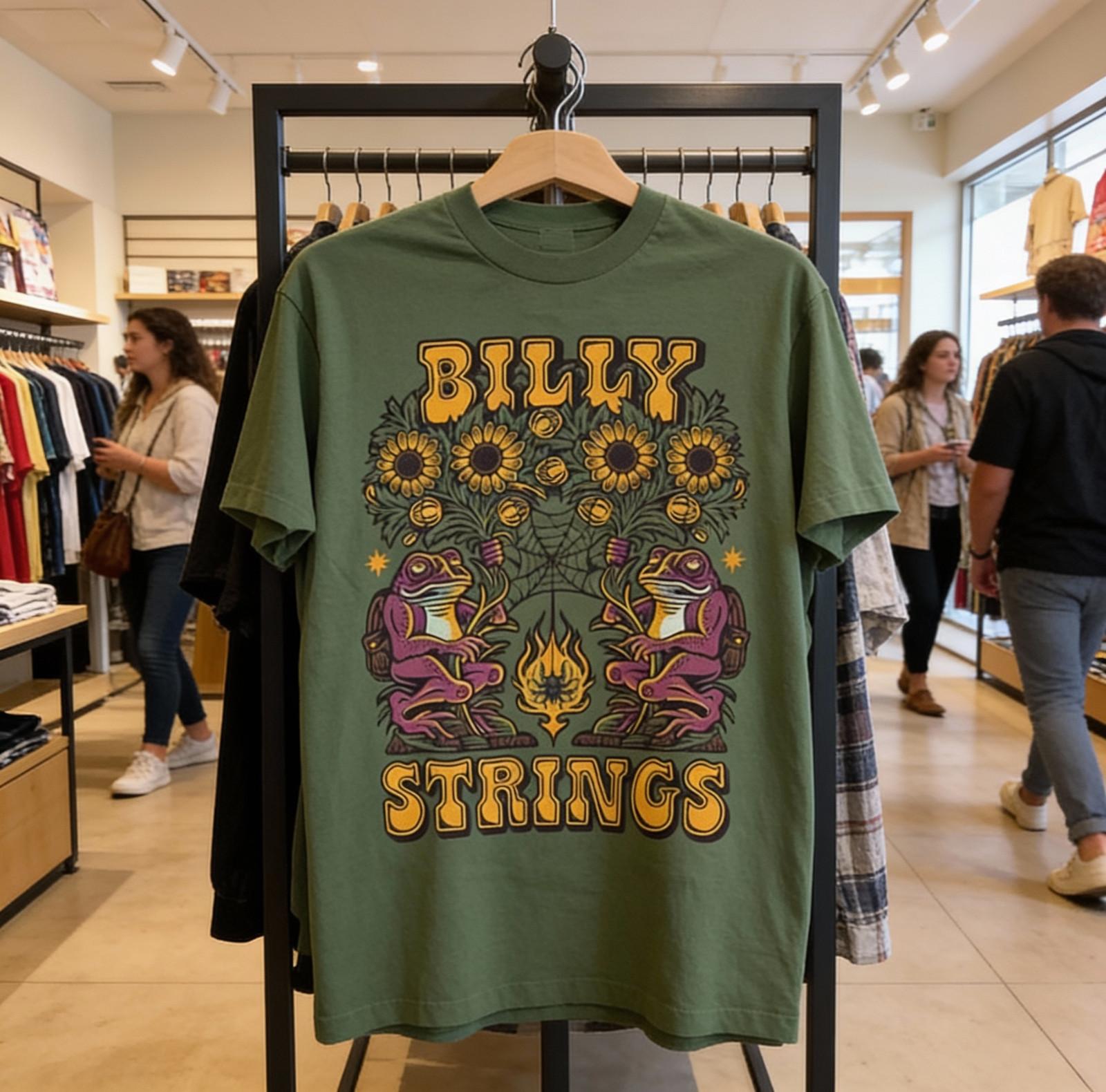 Billy Strings Tour Poster Gift For Fan S to 5XL Green T-shirt NWT XL