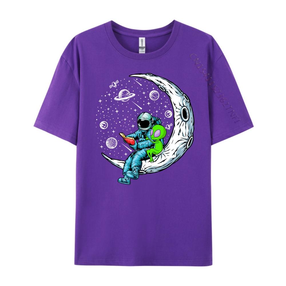 Funny Alien Astronaut Reads Book Outer Space Book Readers Cute Oversized T Shirt Unisex Short Sleeve Tee Cinco de Mayo