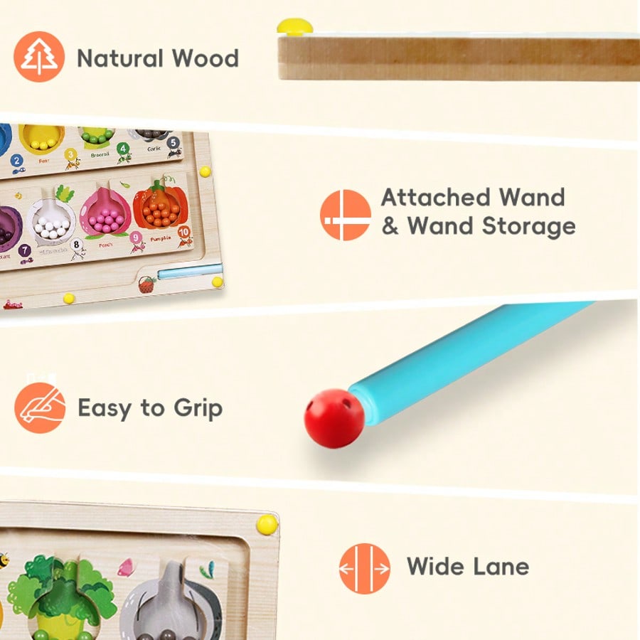 Magnetic Color And Number Maze Toy For Kids,Fine Motor Skills Board, Learning And Educational Fine Motor Skills Toy Birthday Gifts For Boys ,Girls