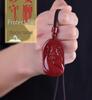 Authentic Natural Cinnabar Zhong Kui Pendant Necklace - Men's Charm Accessory