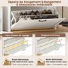 Coat Rack Set, Drawer, Mirror, Shoe Cabinet with Shoe Bench, Can Be Combined, Suitable for Entryway, Living Room, White + Wood Tone, 156x36x176cm