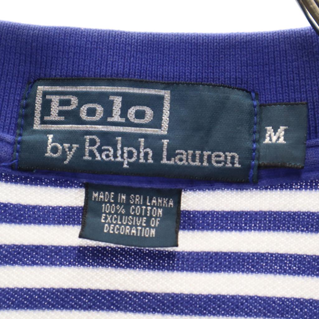 Polo by Ralph Lauren Border Pattern Short Sleeve Polo Shirt M Blue Fawn Men's Used