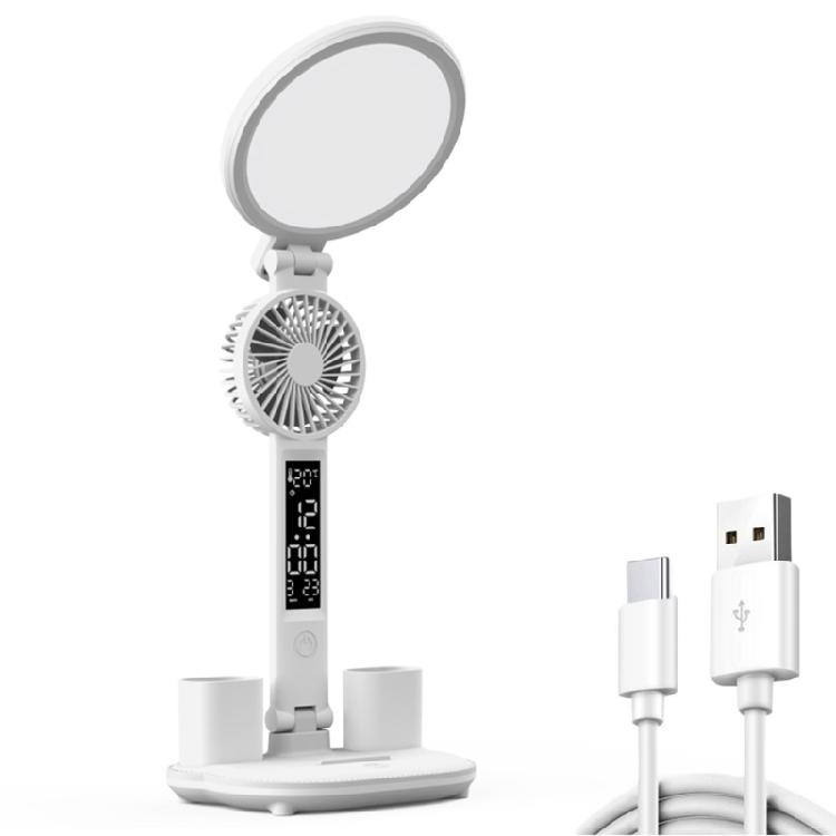 LED Ambient Light Lamp For Desk, 3200mAh Rechargeable Battery/USB Charging Table Lamp Fan for Study, Desk Reading Lamp