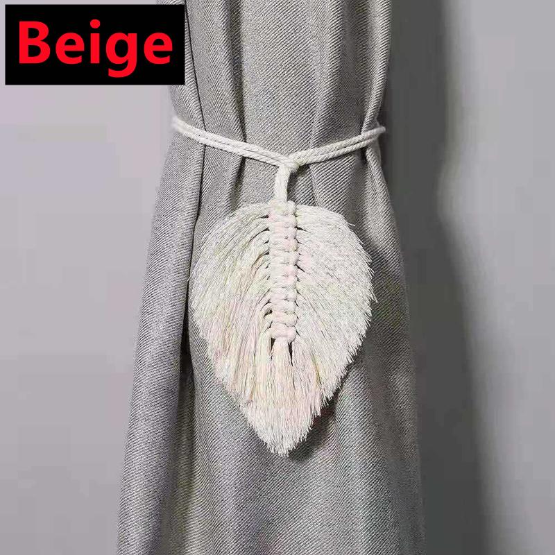 

Новые 2/1 шт. Подхваты для штор в богемном стиле, плетеные макраме, с деревянными бусинами и кисточками, в виде листьев, для декора дома, гостиной 1 piece