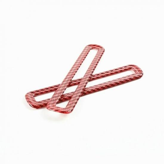 For Ford Mustang 2015-2021 Red Carbon Fiber Door Air Outlet Vent Ring Trim Cover