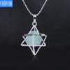 Metallbur uthulet Melkaba Natural Crystal Bead Fluorite Agate Anheng Halskjede