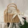 Picnic Woven Flower Basket Rattan Wicker Flower Basket  Home Organizer Supplies