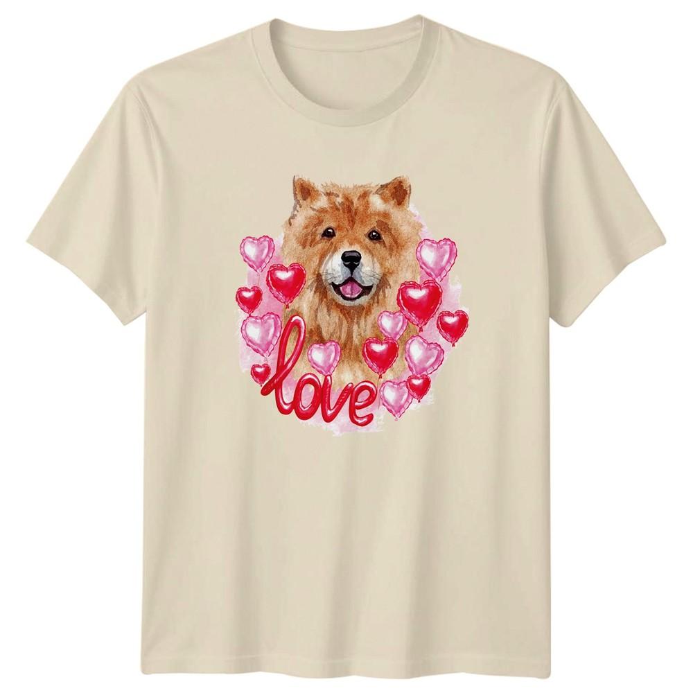 Love Unisexs TShirt Chow Chow Dog Valentines Day Gift For Her