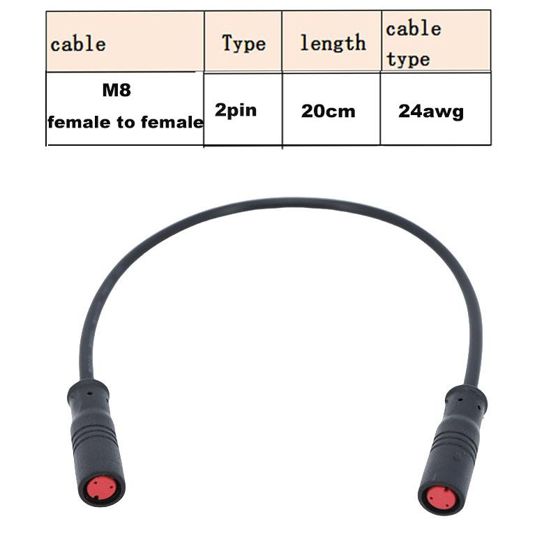 Wasserdicht 0,2m 0,3m m8 2-poliger Kern Elektrisches Fahrrad Stecker Stecker Stecker Stecker Kabel Draht für Ebike Sensor Display
