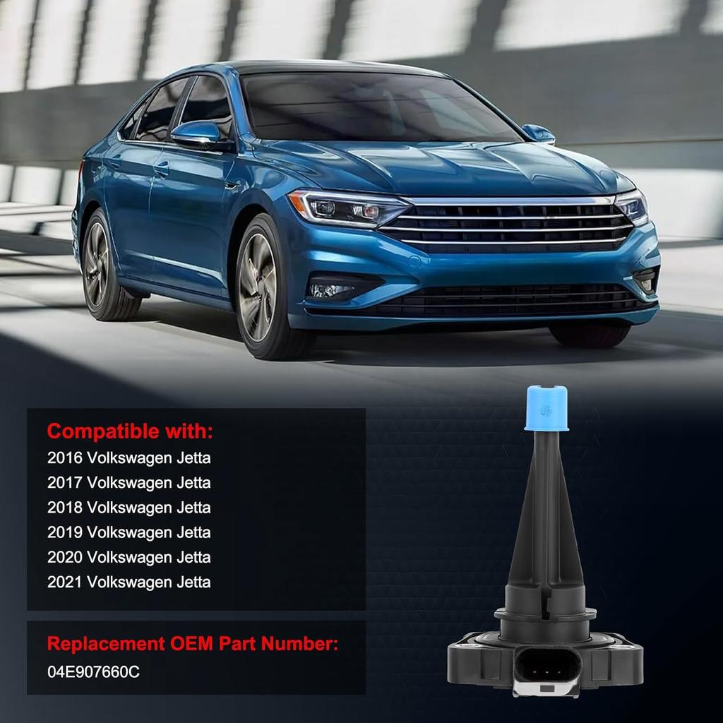 Oil Sensor 04E907660C Compatible with 2016 2017 2018 2019 2020 2021 Je-tt-a, 1.4L Engine Oil Level Sensor