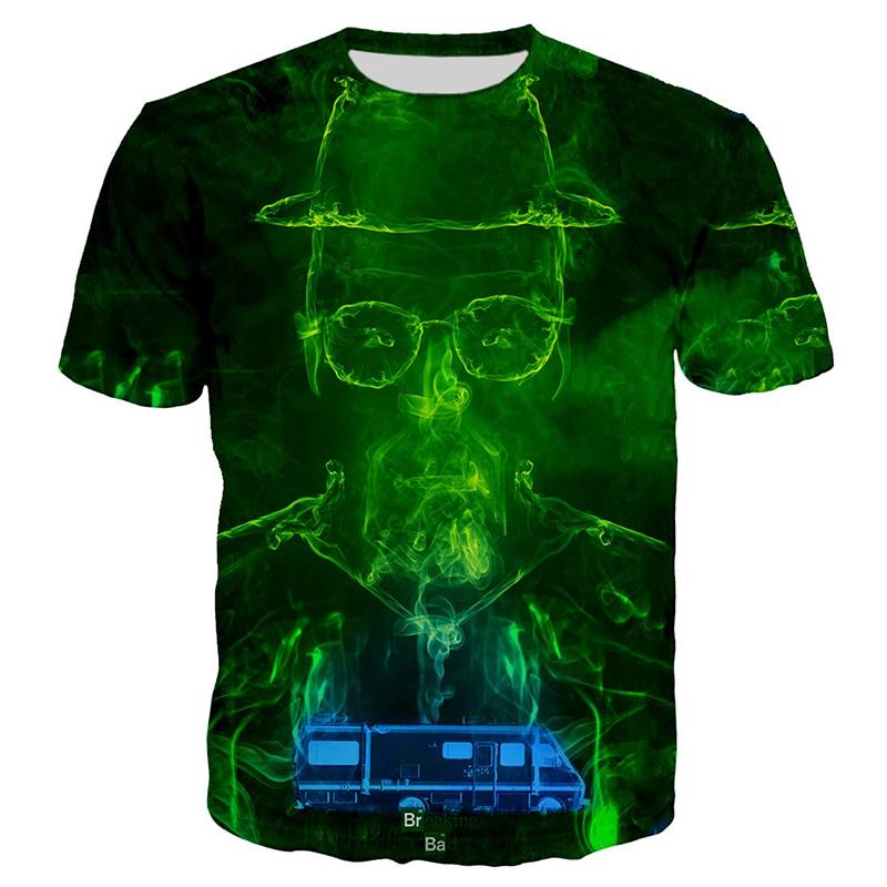 Summer Fashion Green Funny graphic t shirts Men Casual Hip Hop harajuku Printed Tees New Trend Creative Pattern Short Sleeve Top
