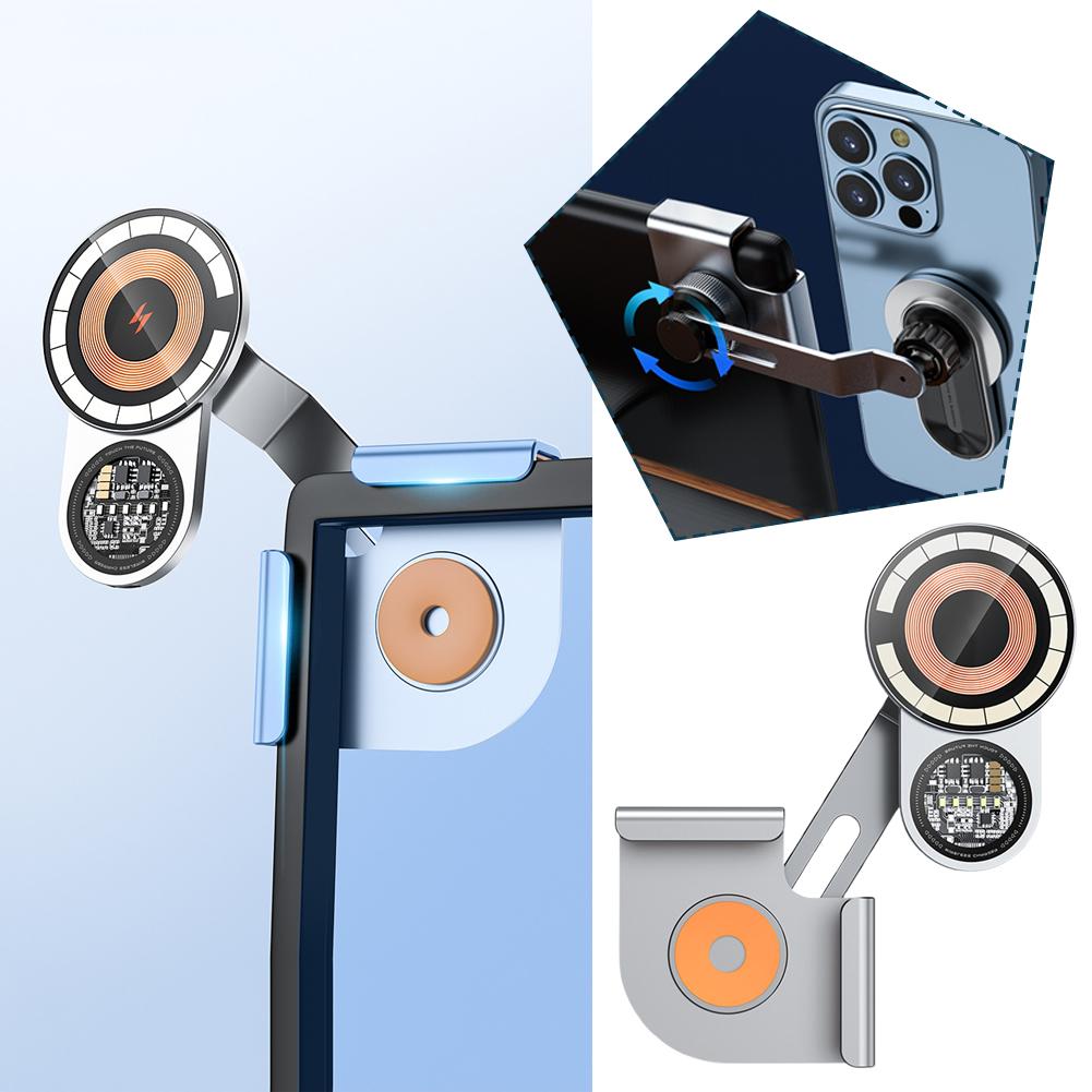 Wireless Fast Charging Aluminum Alloy 360° For Tesla Model 3/Y Holder Suspended Screen Magnetic Suction Car Phone Holder