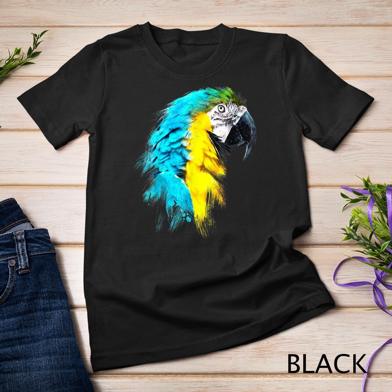 Watercolour colourful scarlet macaw parrot bird painting T-Shirt Mens Womens Tees Top Unisex T-Shirt Mens Womens Tees Top XL
