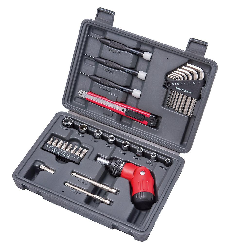 Kakuri Sangyo KAKURI Personal Tool 32 with Storage for and Home and Multicraft Set, Book-Style, Pieces, Case, 225x155x50mm, Compact, DIY, Office, Use,