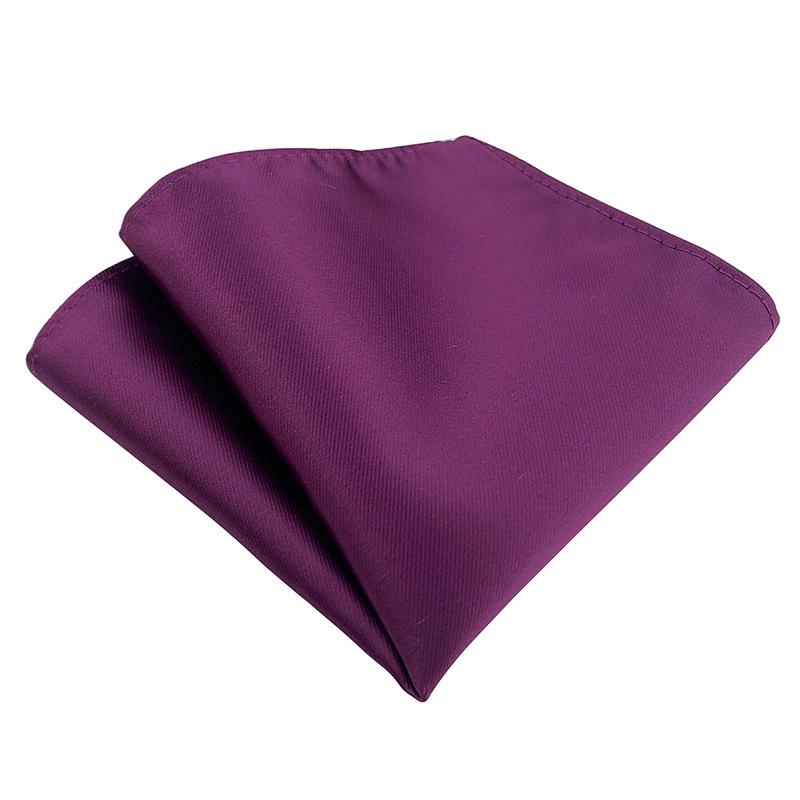 Elegant Plain Polyester Pocket Square for Men - Satin Finish Handkerchief