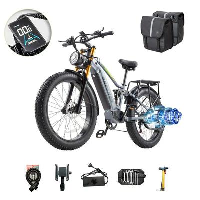 BURCHDA RX80 Elektrikli Bisiklet 1500W 48V 20Ah Tam Süspansiyonlu Kalın Tekerlekli Arazi Dağ E-Bisikleti