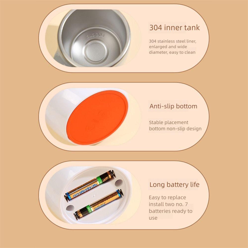 New White Brown Automatic Mixing Cup Portable Rotation Feature Automatic Stirring Coffee Cup Stainless Steel Smart Stirring Mug