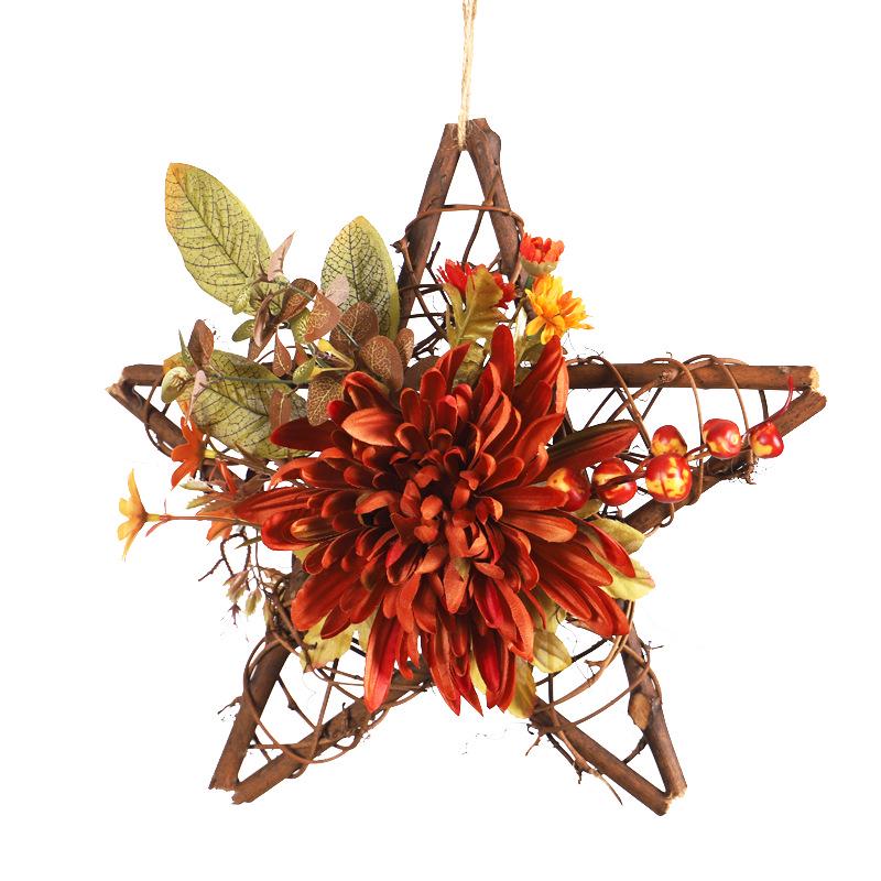 Autumn Chrysanthemum Star Wall Hanging Decoration