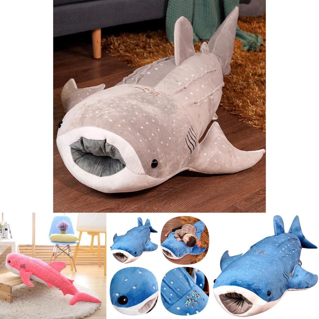 Superweiches Plüsch Walhai Spielzeug Blau/grau/rosa 55/75 cm