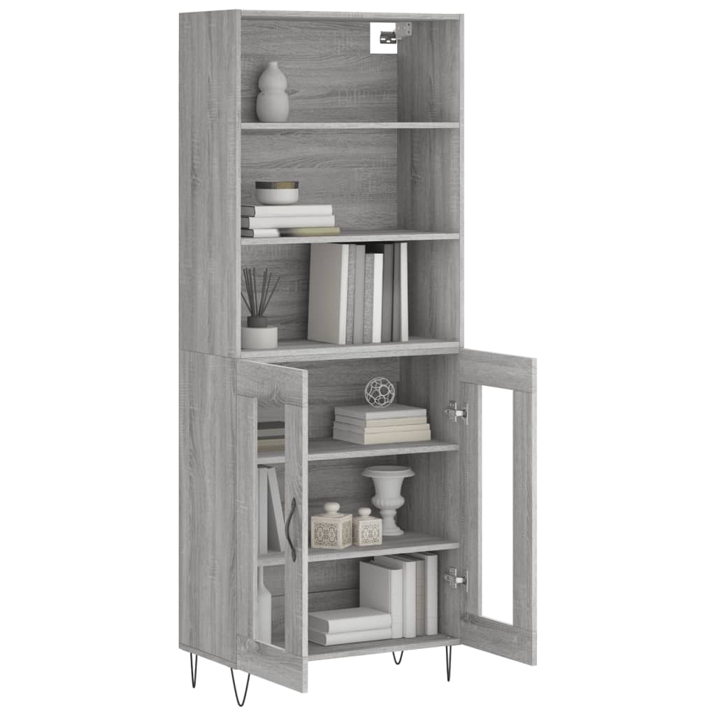 Highboard Grey Sonoma 69.5 X 34 X 180 Cm Particleboard