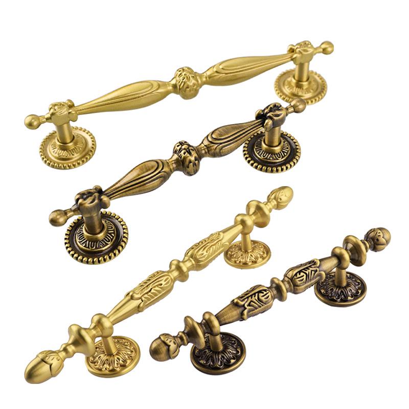 Solid Wood and Brass Retro-Style Cabinet & Wardrobe Handles