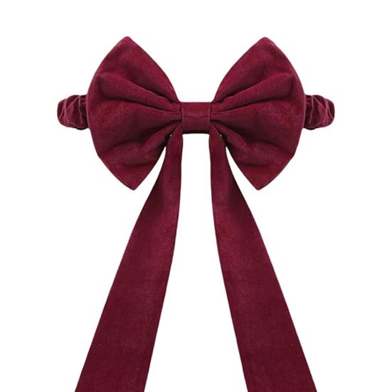 Jul Vinröd Sammet Stolsband 11,8" x 29,5" Stolsrosett Rygg för Julbankett Hem Bröllop Event Festdekoration