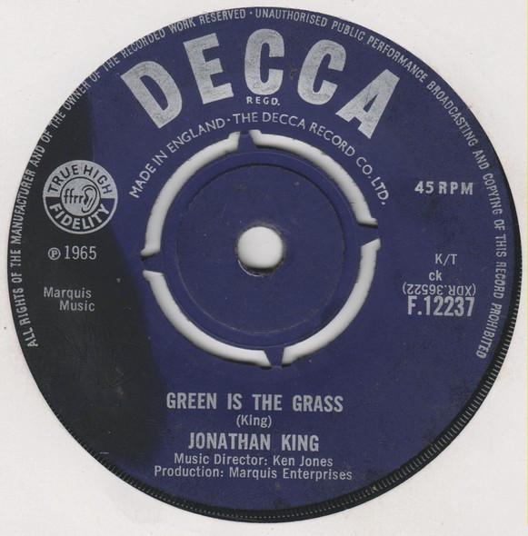 

7-дюймовая пластинка JONATHAN KING - Green Is The Grass F12237 Decca 1965 UK Поп Б/У