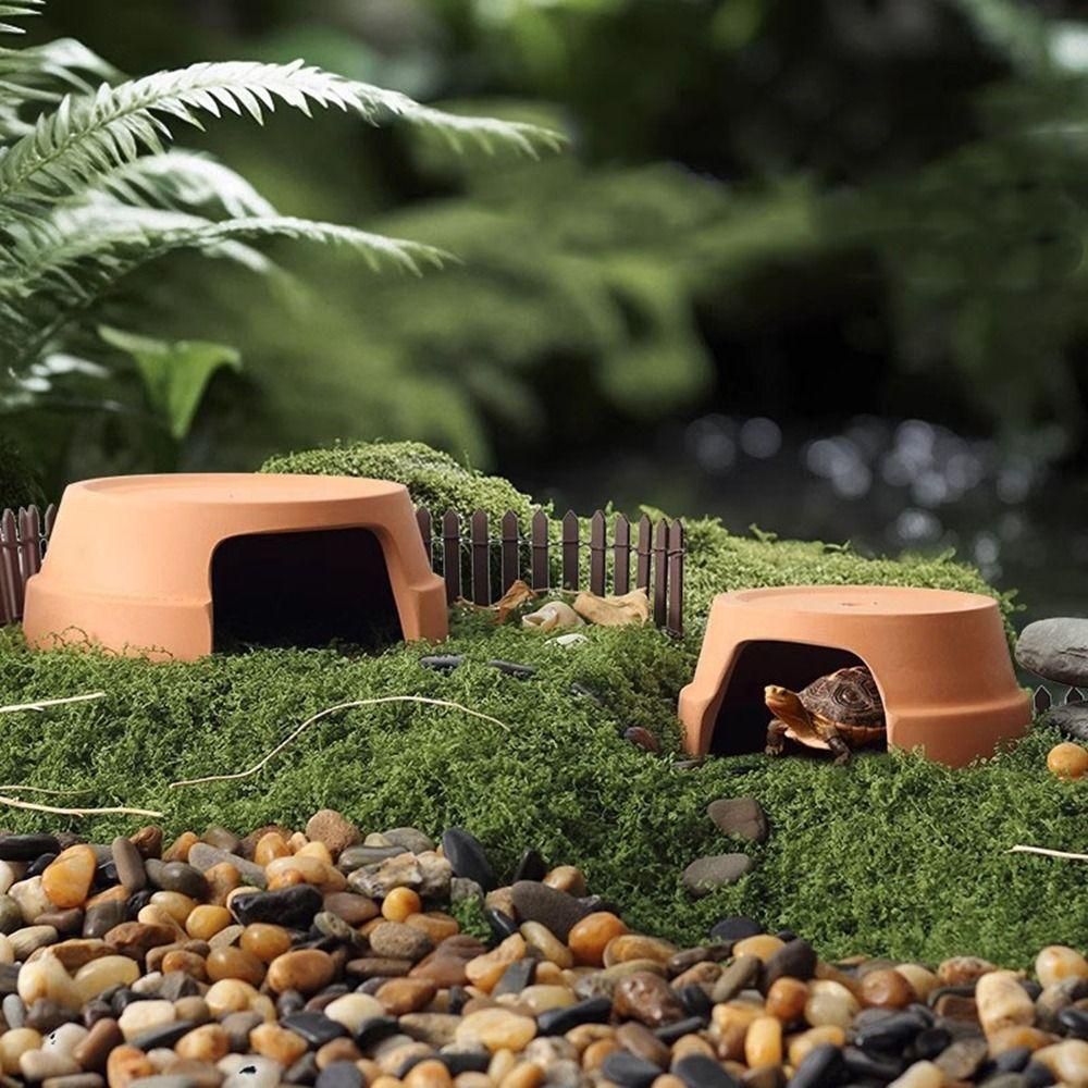 Entranc Turtle Hideout Decorative Reptile Caves Practical Reptile Terrarium  Landscaping