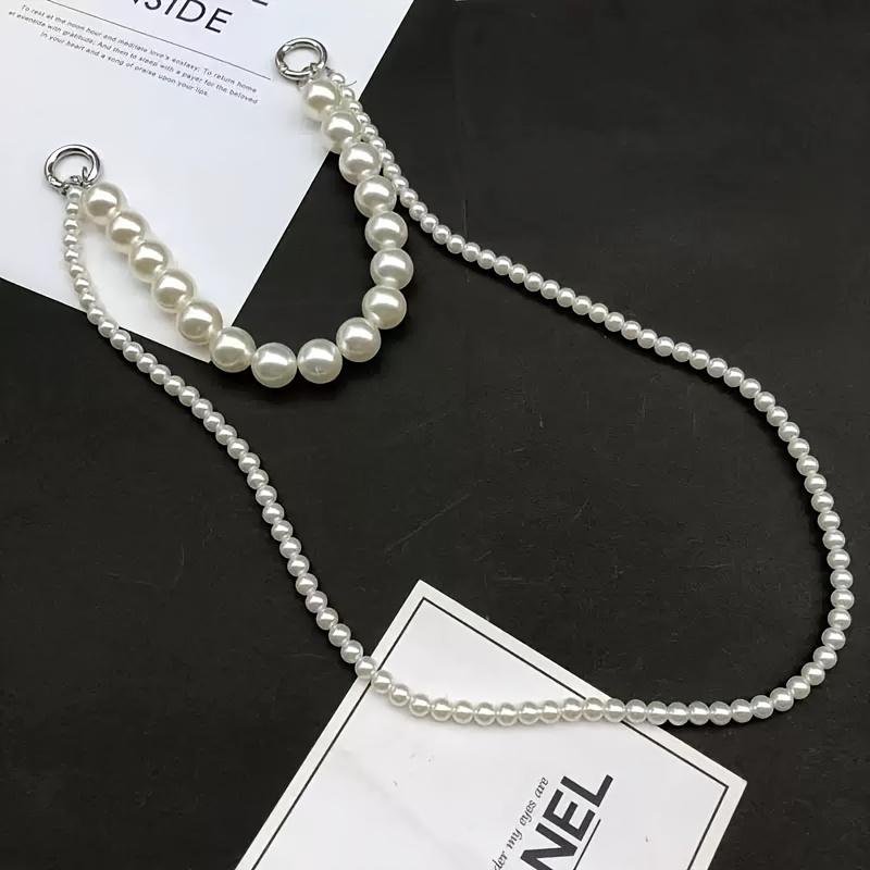 

Pearl Chain Phone Lanyard Crossbody Shoulder Strap, Detachable Korean Style Anti-Lost Necklace, Versatile Handbag Accessory белый