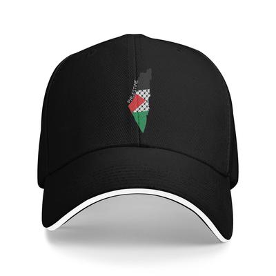 WoUnisex Unisex Palästina Flagge Karte Palästinensische Kufiya Hatta Traditioneller Hut Frühling Verstellbare Kappe Baseballkappe Mode Sonnenschutz Hüte
