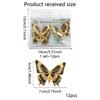 A Set of 12 Gold Edged Hot Stamping 3D Butterfly Wall Stickers, Wedding, Holiday, Birthday Decoration Background Wall Stickers