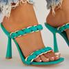 Zapatos de Playa Zapatillas Moda Verano para Mujer Sexy Calado Tacones Altos Sandalias Alta Calidad Fiesta Chanclas Diapositivas CADENA