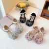 Korean Style Baby Girl Rhinestone Princess Shoes: Spring/Summer Closed-Toe Sandals with Bow Knot
