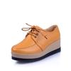 Women Oxford Shoes Flat On Platform Casual Shoes Frenum Leather Shoes Sewing Round Toe  Mujer