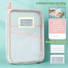 Mesh Zipper Pouch File Bag A4 Letter Size 3-Layer Transparent File Bag with Handle Document Organizer for School Travel Office