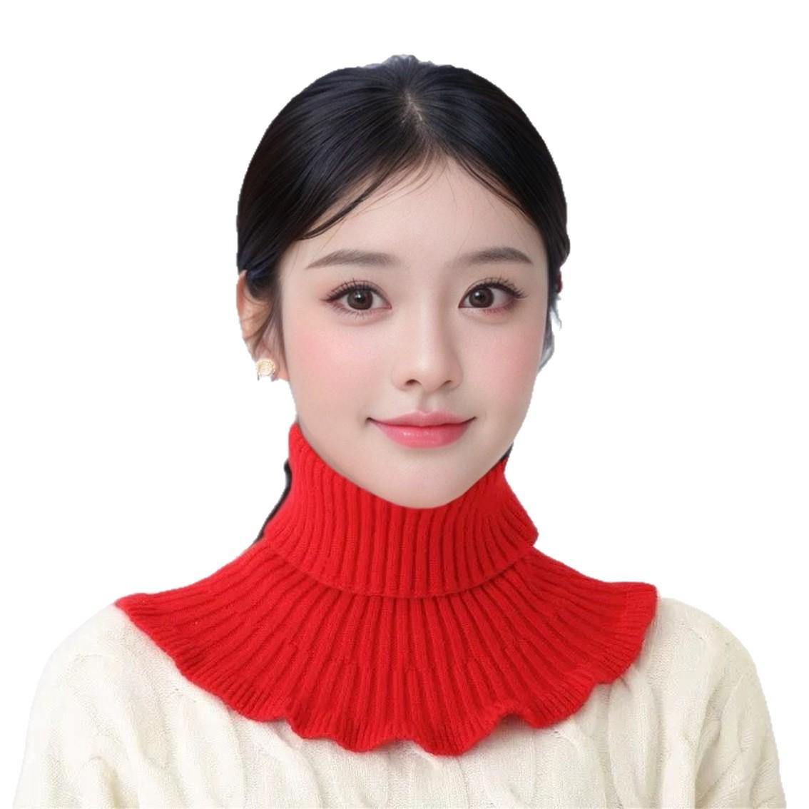 

Женский вязаный шарф-манишка: Приятный к коже пуловер с высоким воротником для осени и зимы