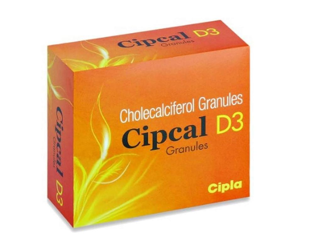Cipla Cipcal D3 Vitamin D3 Granules For Bone And Joint Health | 60000 IU | 10 Sachets Of 1g Each | Supports Calcium Absorption & Strength