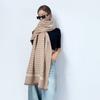 Autumn and winter warm scarf women's imitation cashmere double-sided thousand bird grid temperament versatile scarf long enlarged shawl