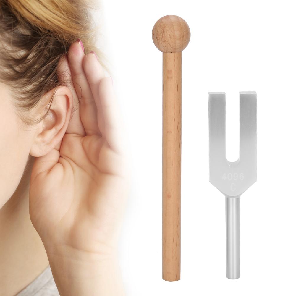 4096 Tuning Fork Aluminum Alloy Tuning Fork Wood Hammer Sound Healing Therapy Tool Set