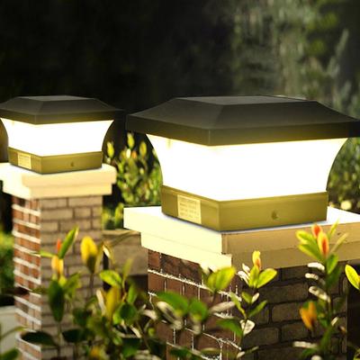 LED Solar Post Lamps IP65 Waterproof LED Fence Deck Solar Column Head Light Outdoor Patio Garden Solar Stigma Light