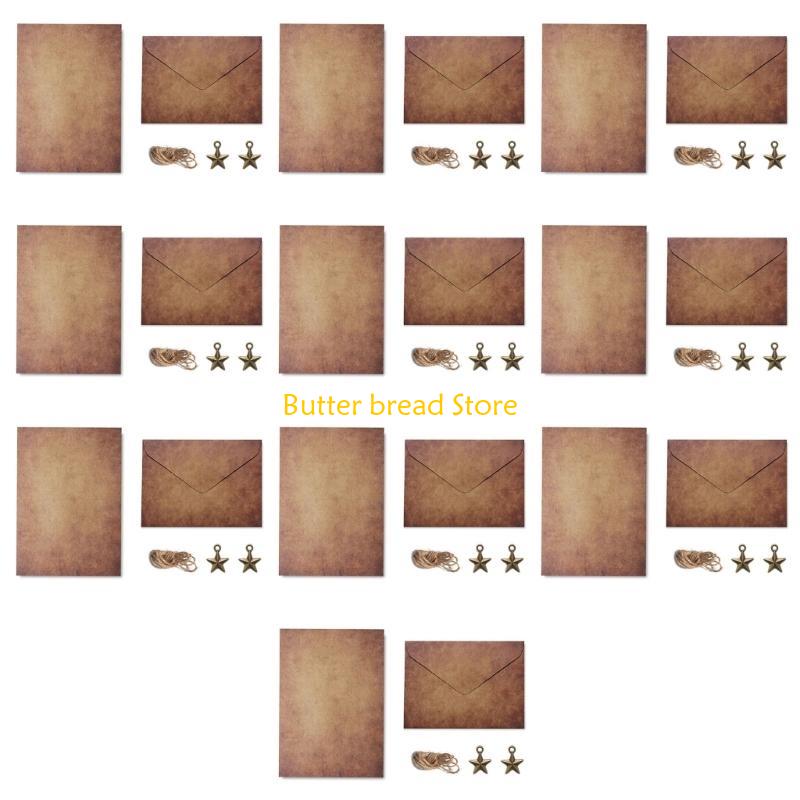 

W89C 10 Sets Vintage Letter Paper Small Envelopes Antique Paper Paper and Envelopes зірка