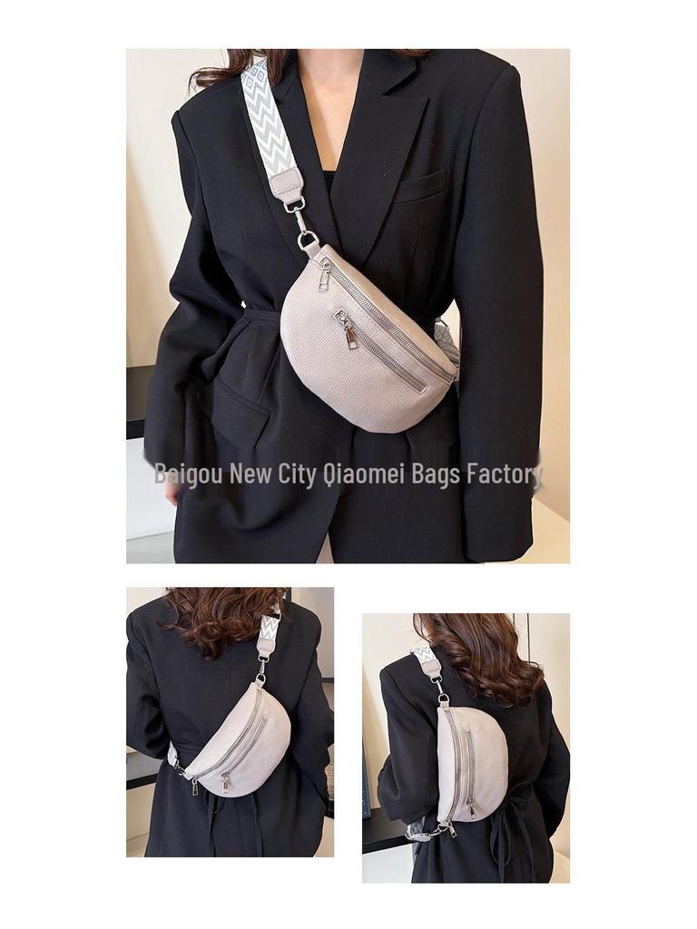 Women's Wide Strap Saddle Crossbody Waist Bag - Large Capacity, Versatile, Trendy Fashion Accessory