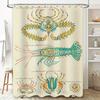 Vintage Crustacean Shower Curtain High Quality Waterproof Fabric Decorative Home Bathroom Accessory Set Perfect Gift for Shabby